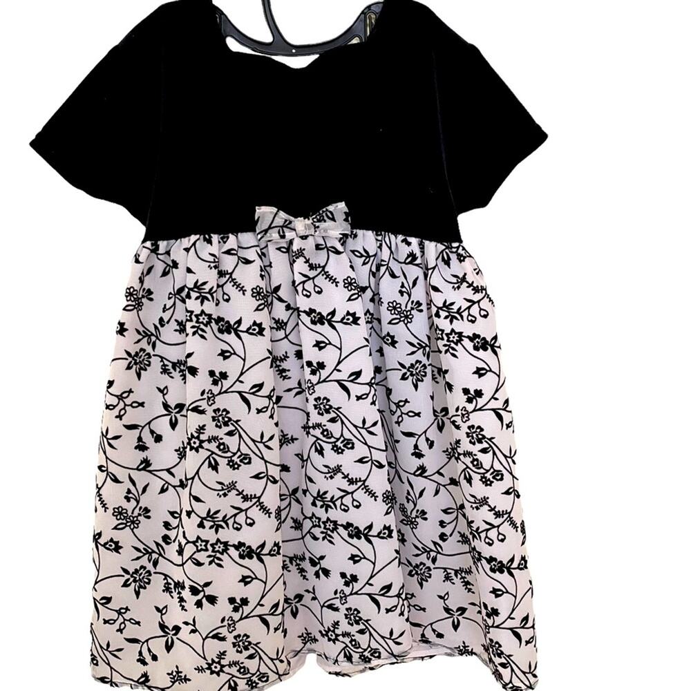 Rose Cottage little girls dress size 4T special occasion flocked velvet floral